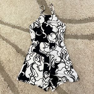 Super cute white and black romper